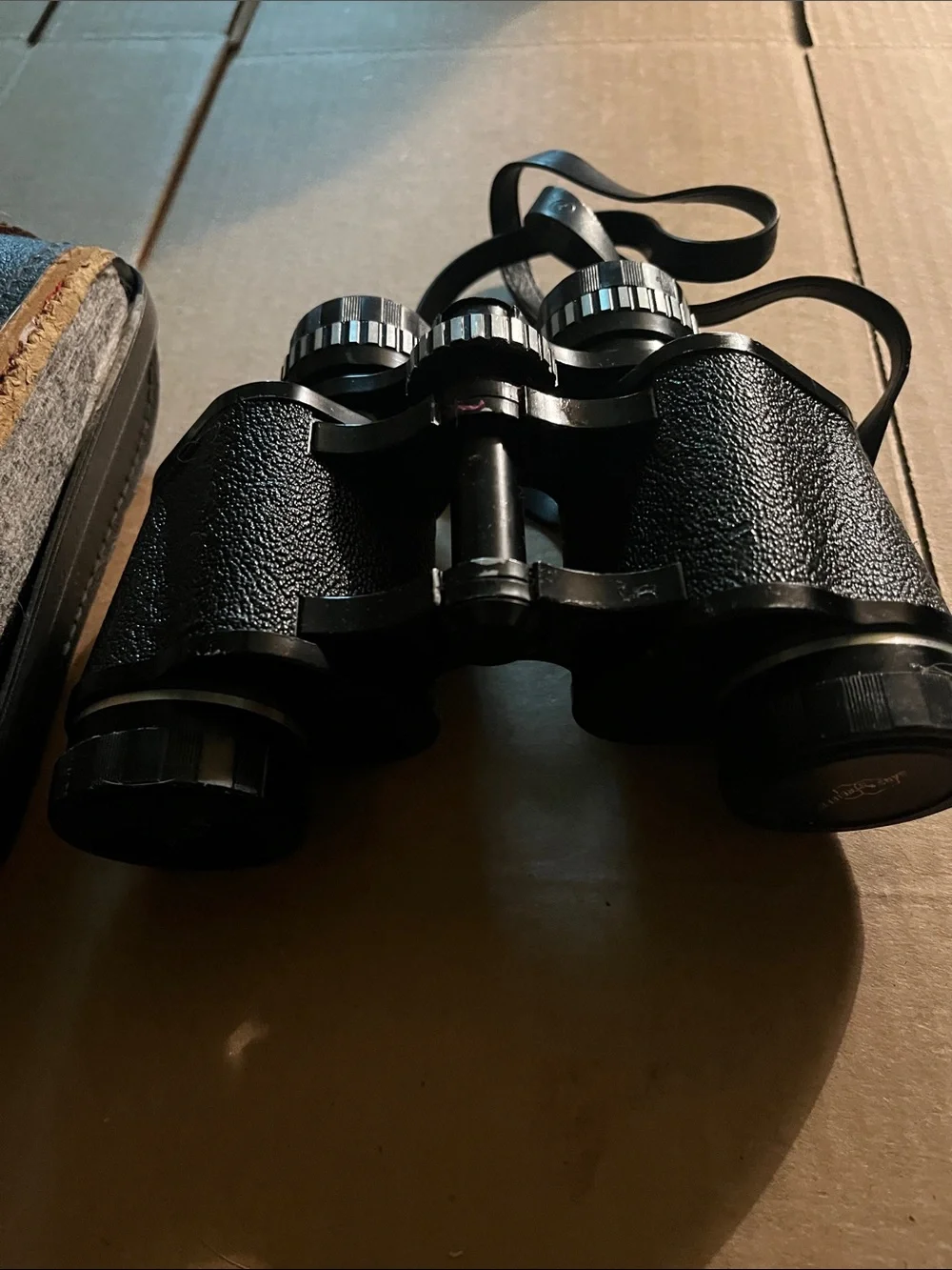 Black Binoculars with Carry Case - Compact Outdoor Optics Sans & Striffe
